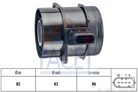 Расходомер воздуха MB Sprinter/VW Crafter 2.1D/2.5D/3.0D 05- Facet 10.1359