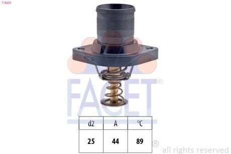 Термостат Peugeot Expert/Citroen C4/C5 1.8-2.0 16V 99- (89C) с корпусом facet 78423