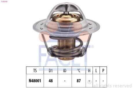 Термостат Transit 2.0i -94 (87 C) facet 7.8374S на Chevrolet Nubira