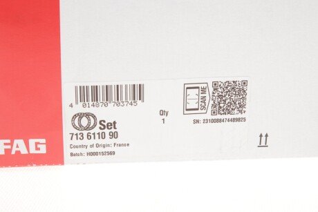 Підшипник маточини (комплект) fag 713611090