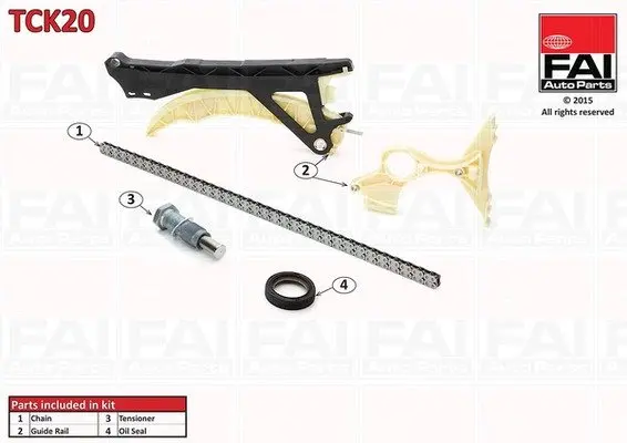 BMW К-кт цепи ГРМ 1 E81/87,3 E46/90 1.6 02- FAI TCK20