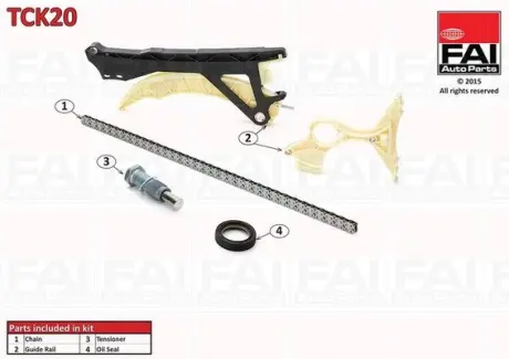 BMW К-кт цепи ГРМ 1 E81/87,3 E46/90 1.6 02- FAI TCK20
