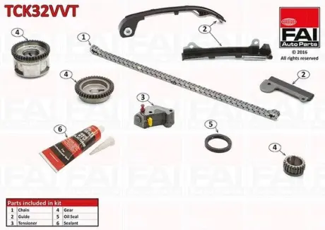 NISSAN К-кт цепи ГРМ Almera 1.5, 1.8 00-,Primera 2.0 02- FAI TCK32VVT