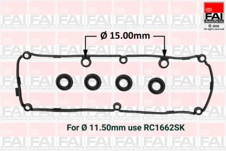 VW К-т прокладок клапанной крышки AUDI, SKODA, 1,6-2,0TDI 03- FAI RC1663SK