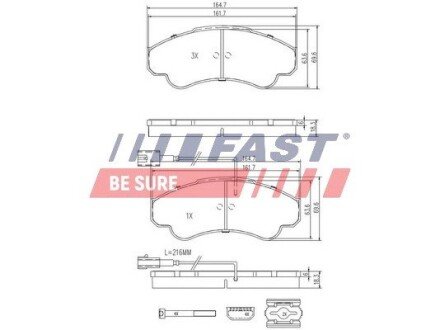 Передні тормозні (гальмівні) колодки fast FT29108 на Фиат Дукато 250