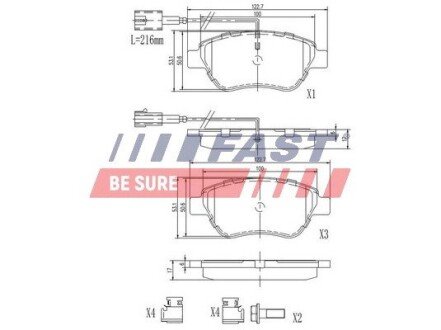 Колодки ручного (стоячого) гальма fast FT29124 на Фиат Пунто