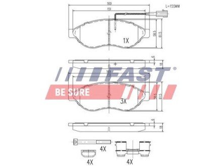 Колодки ручного (стоячого) гальма fast FT29130 на Фиат Дукато 250