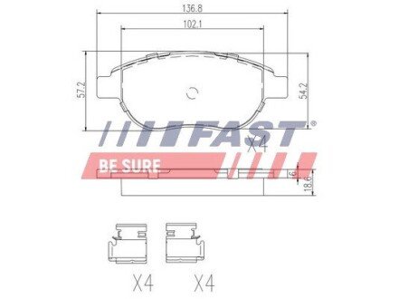 Колодки ручного (стоячого) гальма fast FT29156 на Ситроен С3