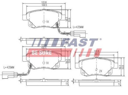 Колодки ручного (стоячого) тормоза fast FT29523 на Форд Транзит 6