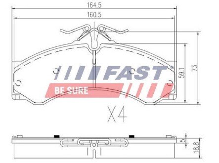 Передні тормозні (гальмівні) колодки fast FT29015 на Мерседес Варио