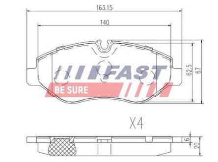 Передні тормозні (гальмівні) колодки fast FT29019 на Мерседес Vito w447