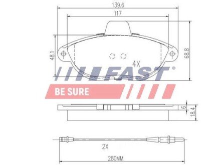 Передние тормозные колодки fast FT29067 на Ситроен Джампи