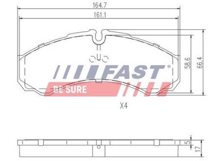 Передние тормозные колодки fast FT29091