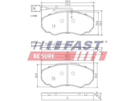 Передні тормозні (гальмівні) колодки fast FT29107 на Пежо Боксер