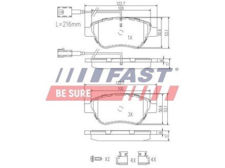 Передние тормозные колодки fast FT29112 на Фиат Браво