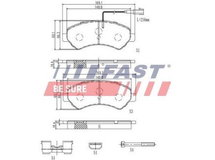 Передні тормозні (гальмівні) колодки fast FT29132 на Фиат Дукато 250