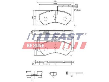 Передні тормозні (гальмівні) колодки fast FT29132HD на Фиат Дукато 250