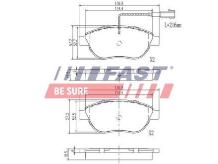 Передние тормозные колодки fast FT29144 на Фиат Браво