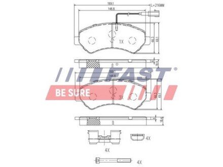 Передние тормозные колодки fast FT29152 на Ситроен Джампи