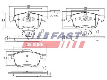 Передние тормозные колодки fast FT29157 на Фиат Добло