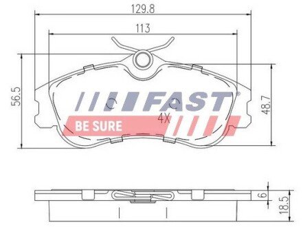 Передние тормозные колодки fast FT29516