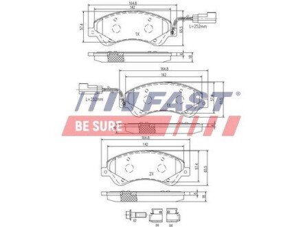 Передні тормозні (гальмівні) колодки fast FT29521 на Форд Transit