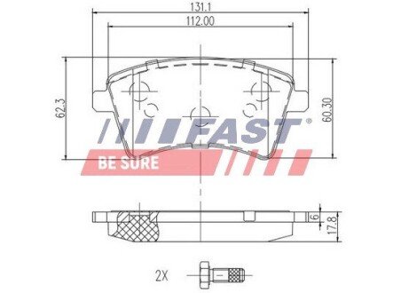 Передние тормозные колодки fast FT29527 на Рено Кенго 2