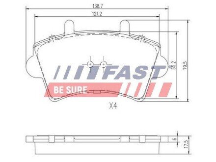 Передние тормозные колодки fast FT29540 на Опель Мовано