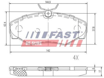 Передні тормозні (гальмівні) колодки fast FT29542 на Рено Avantime