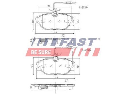 Тормозные колодки fast FT29054 на Пежо 806