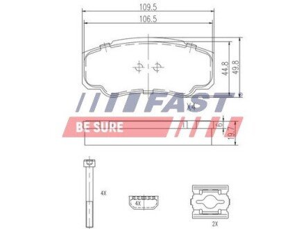 Задні тормозні (гальмівні) колодки fast FT29109 на Фиат Дукато 230