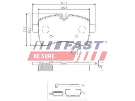 Задние тормозные колодки fast FT29136