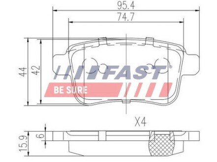 Задние тормозные колодки fast FT29528