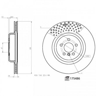 Диск гальмівний febі Bilstein 175486 на Бмв 7 серии