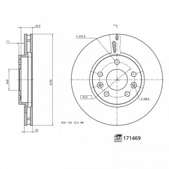 Диск гальмівний(к-т) febі Bilstein 171469