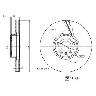 FEBI диск торм. пер. прав. BMW 7 12- febі Bilstein 171461