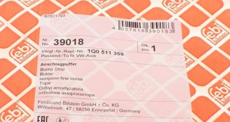 Отбойник заднего амортизатора febі Bilstein 39018