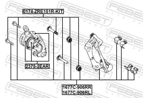 Скоба заднього супорта febest 1677C906RL