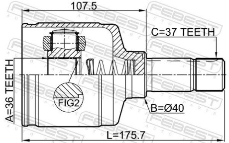 Шрус (граната) внутрішній-зовнішній febest 2511EXPLH