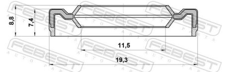 Сальник КПП ASTRA/OMEGA (11.5X19.3X7.4X8.8) 1.3-3.0 86-15 febest 95DAY13190709X