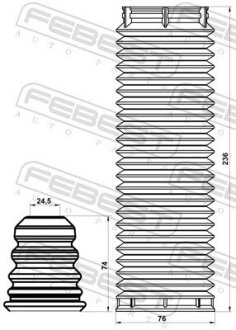 Пильовик з відбійником аморт. FORD FOCUS (2012-) передн. febest FDSHBKUGIIFKIT