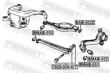 Болт з ексцентриком (рем-кт) BMW 3(E36) 97-05 febest 1929009KIT