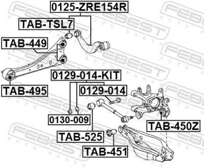 Болт з ексцентриком ремкомплект febest 0129014KIT