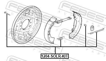 Монтажний комплект барабанних колодок febest 1204SOLRKIT