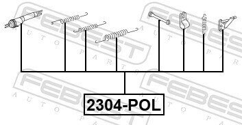 Монтажний комплект барабанних колодок febest 2304POL