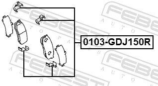 Монтажний комплект для дискових колодок febest 0103GDJ150R