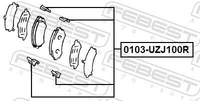 Монтажний комплект для дискових колодок febest 0103UZJ100R