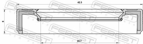 Сальник 22.7x42.3x6x6 DUSTER/LOGAN 1.2-1.6 10- febest 95LBY-24420606R