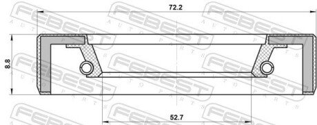 Сальник заднего редуктора febest 95FBY-54720909R