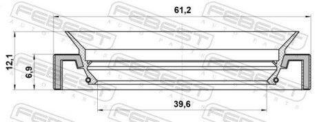 Сальник заднего редуктора febest 95GDW-41610712C